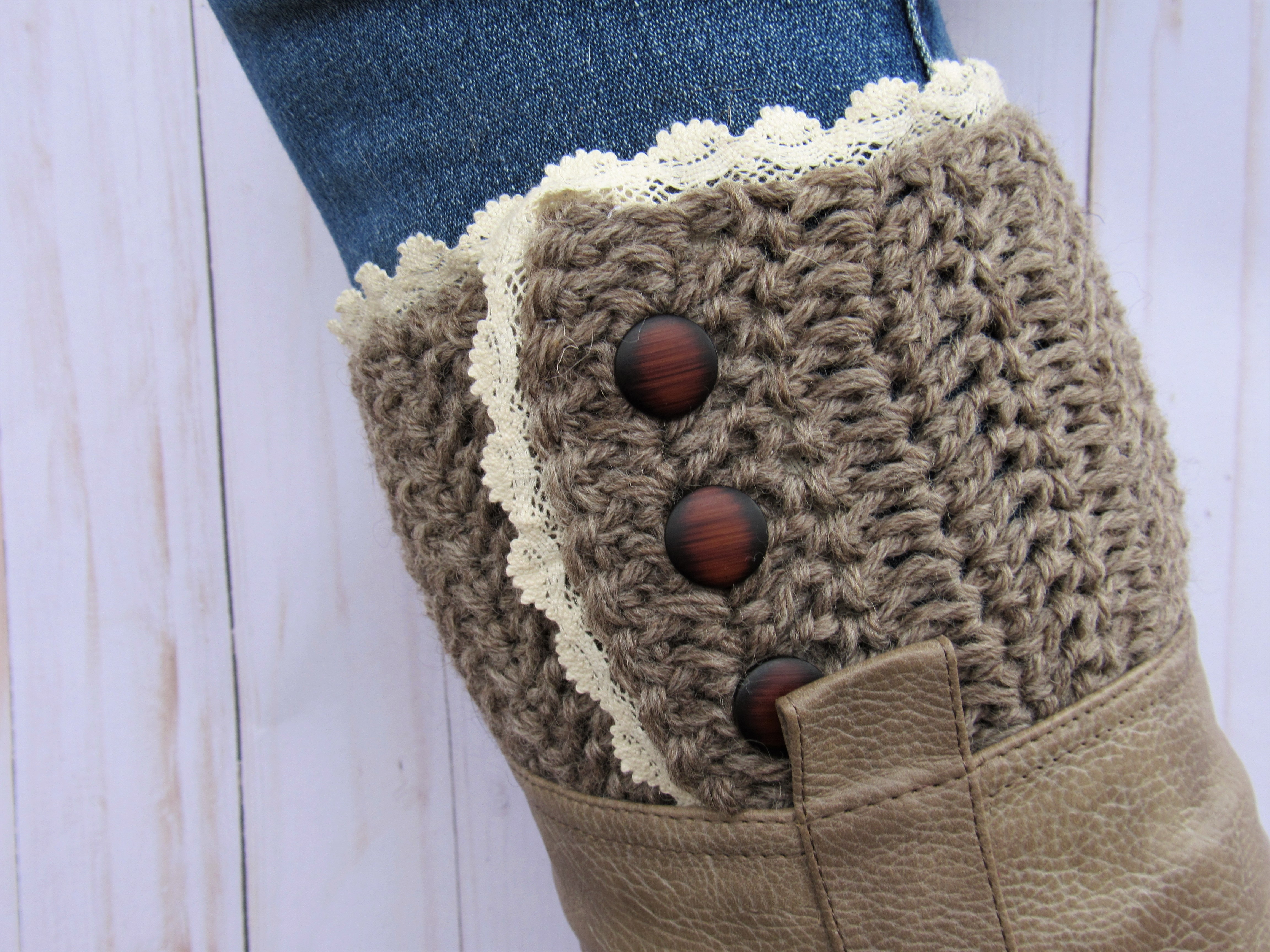 Rustic Boot Cuffs Free Crochet Pattern Highland Hickory Designs