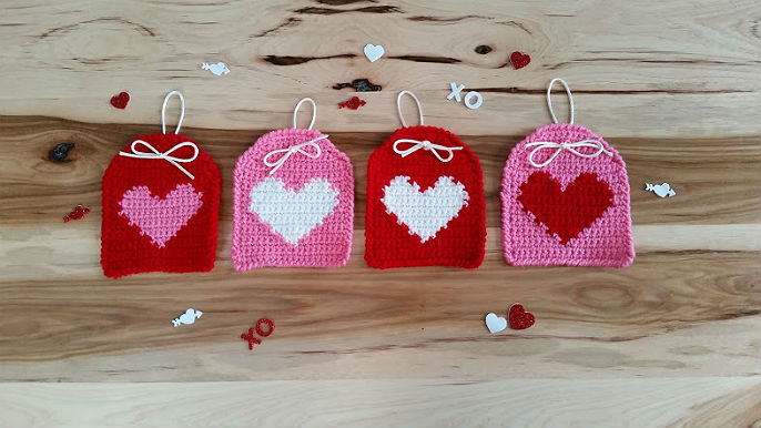 Crochet Heart Personalized Tags