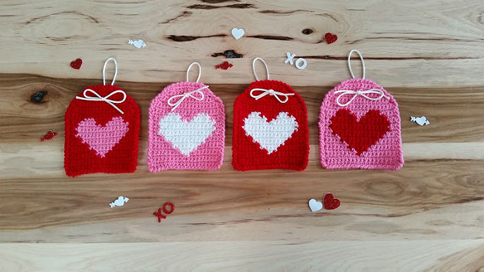 Heart Hanging Tags - Free Crochet Pattern - Highland Hickory Designs