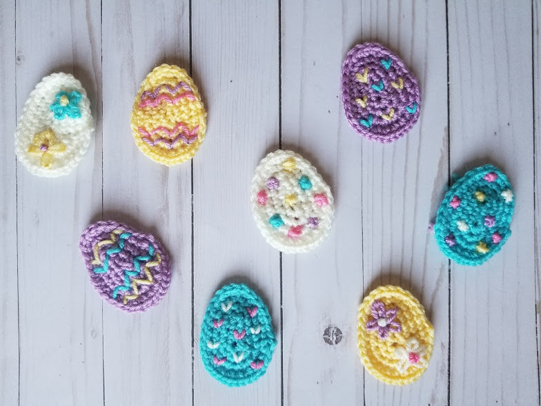 Easter Egg Appliques Free Crochet Pattern Highland Hickory Designs